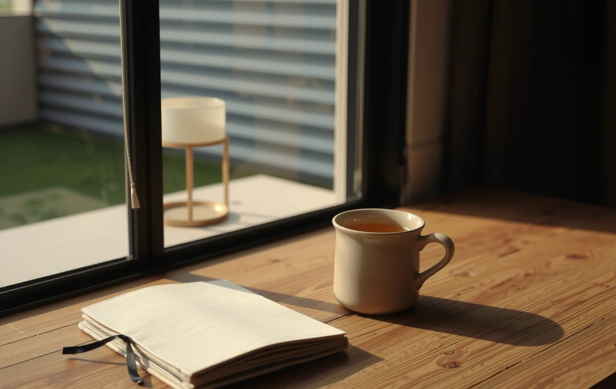 Minimalist morning ritual space