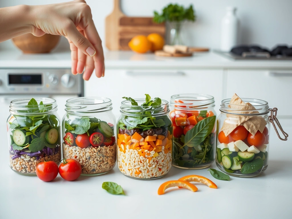 Glass jar meal prep